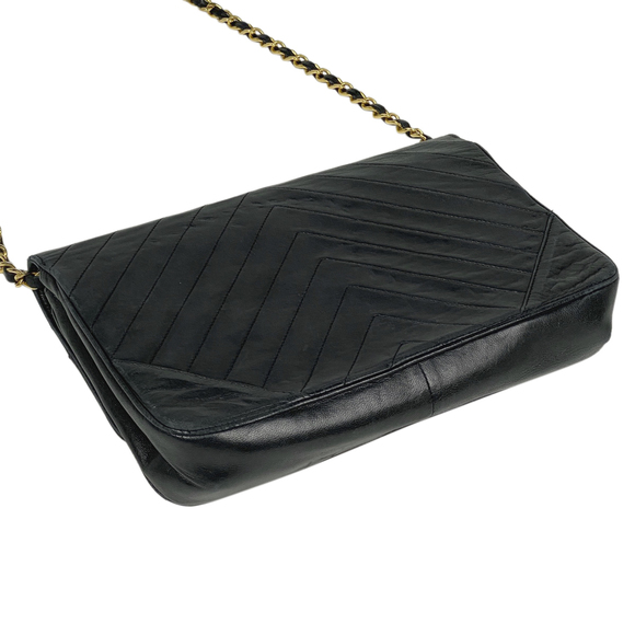 Chanel Shoulder V Chain Bag Stitch Black - Picture 1 of 11